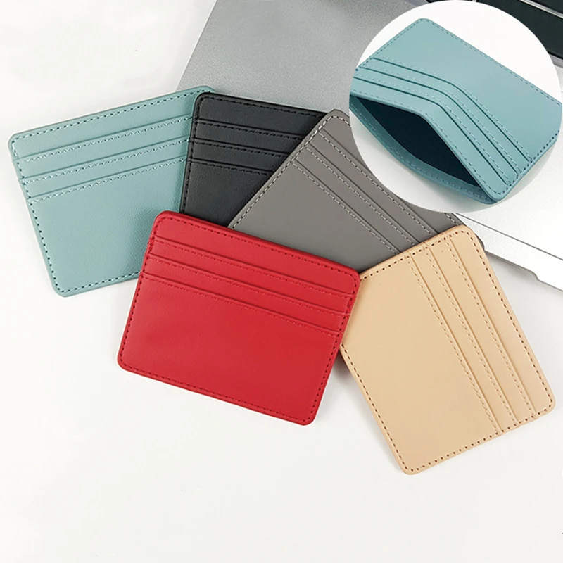 

1Pcs Pu Leather ID Card Holder Candy Color Bank Credit Card Box Multi Slot Slim Card Case Wallet Women Men Business Card Cover