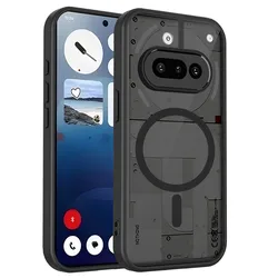 Magnetic Matte Clear Shockproof Wireless Charging Case with Magsafe Compatibility for Nothing Phone (3) (Black)