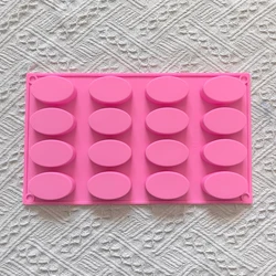 Oval Silicone Baking Mold for DIY Chocolate, Candy, Pudding, and Cookies (Pink)