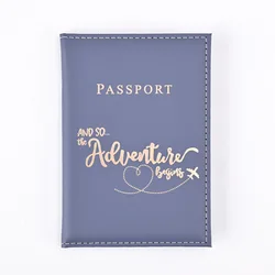 Deluxe 2024 Travel Passport Holder with Stylish Letter Print (Fog blue)