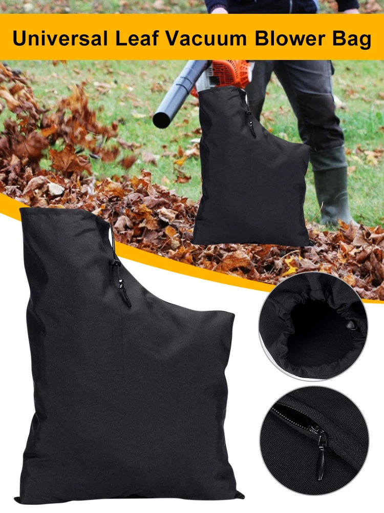 Leaf Vacuum Blower Bag Oxford Fabric Zippered Leaf Collection Bag Leaf Blower Vacuum Storage Bag Yard Waste Bins