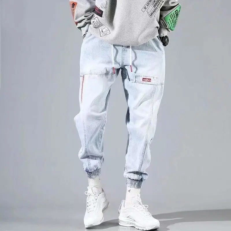 2022 New tide street hip-hop cargo pants men's jeans stretch pants work pants 4XL