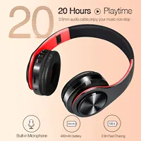 CATASSU Earphone Bluetooth Headphones Over Ear Stereo Wireless Headset Soft Leather Earmuffs Built-in Mic for PC/Cell Phones/TV - Image 2
