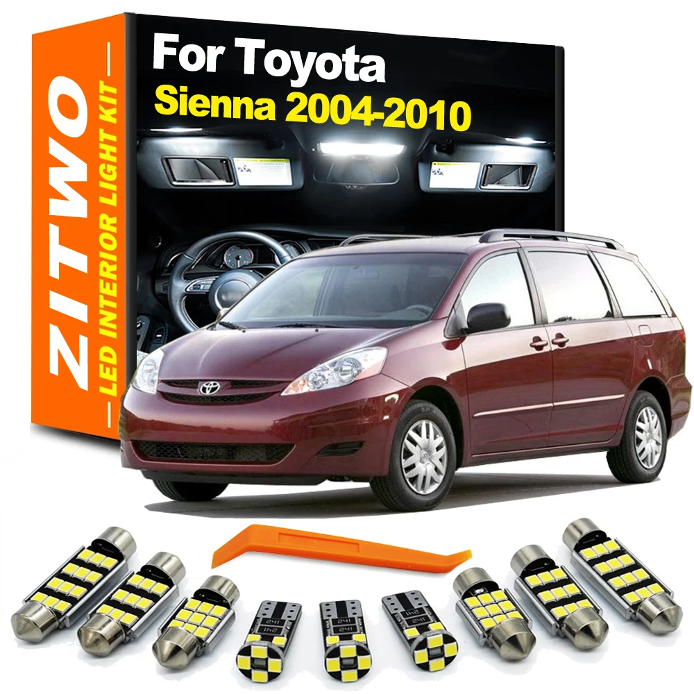 

12 шт., автомобильный комплект освещения для Toyota Sienna 2004 2005 2006 2007 2008 2009 2010