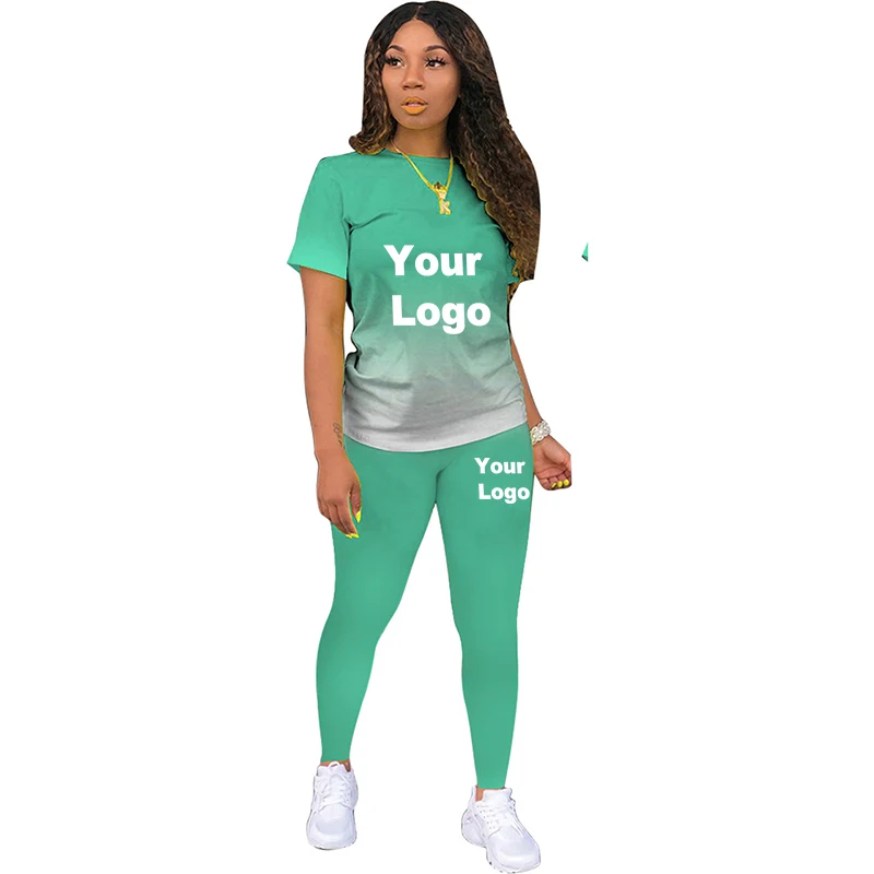 

New Custom Logo Set Women Spring Autumn Short Sleeve O-Neck and Hoodies Two Pieces Set Casual Homewear Female Suit