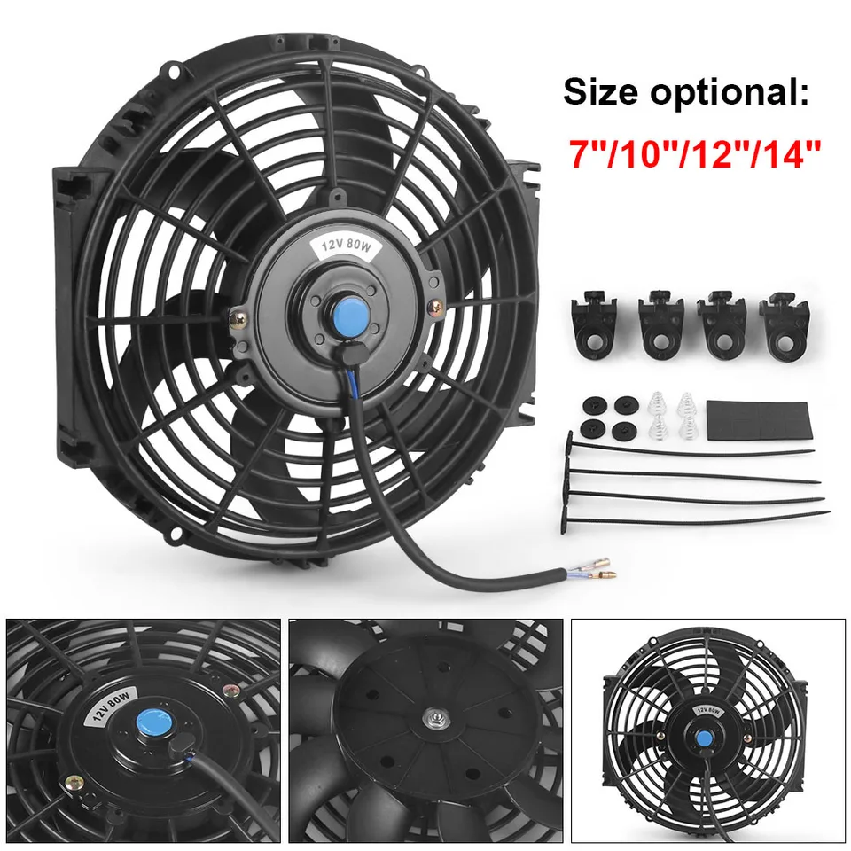 Ventola Radiatore Auto 12 Pollici - 12V, 80W, 10 Lame, Per Raffreddamento Motore E Aria Condizionata - Foto 10