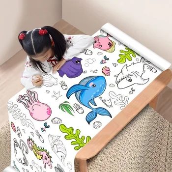 Disegno per bambini adesivo rotolo di carta da colorare graffiti rotolo lungo pittura fai da te rotolo di carta da colorare materiali decorativi