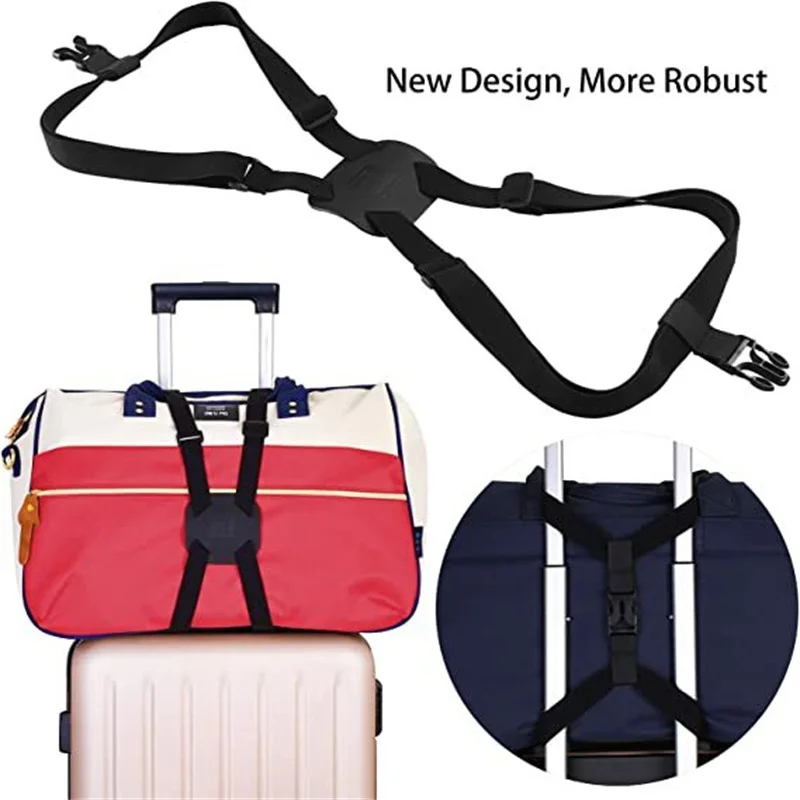 1PC Black Adjustable Elastic Luggage Strap Suitcase Belts Telescopic Travel Bag Belt For Suitcase Fixed Belt Travel Accessories