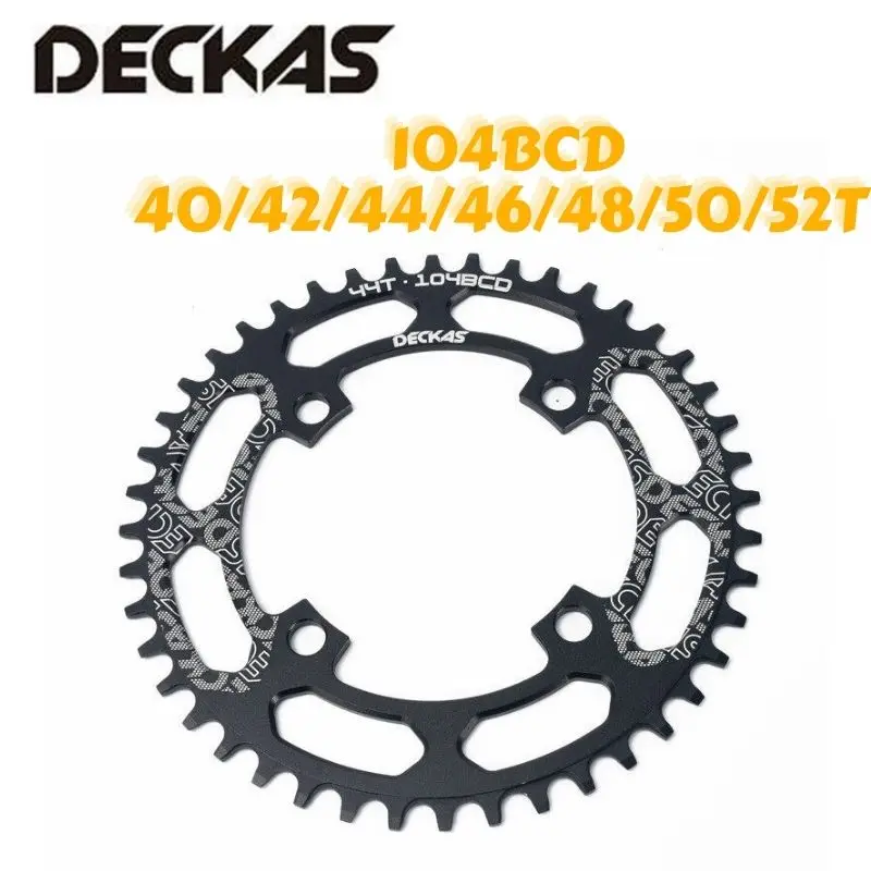Kettingblad rond 104BCD 40/42/44/46/48/50/52 T mountainbike MTB fiets voor 8-12 speed crankstel aluminium kettingblad kettingbladen voor fietsen (maat: 42T, kleur: zwart