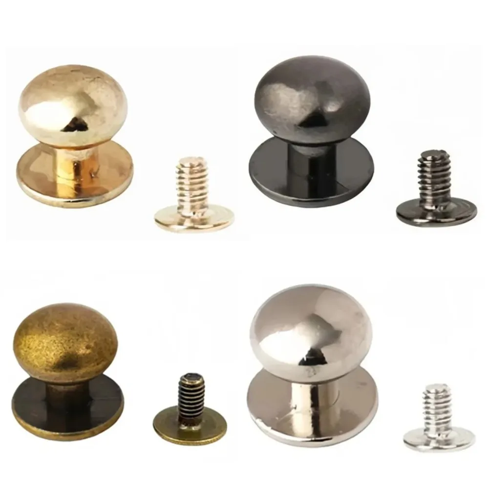 20Pcs/lot 4/5/6/7/8/9/10/12MM Round Knob Rivets Metal Monk Head Screws Studs Alloy Nail Buckle Button Bag Leather Crafts