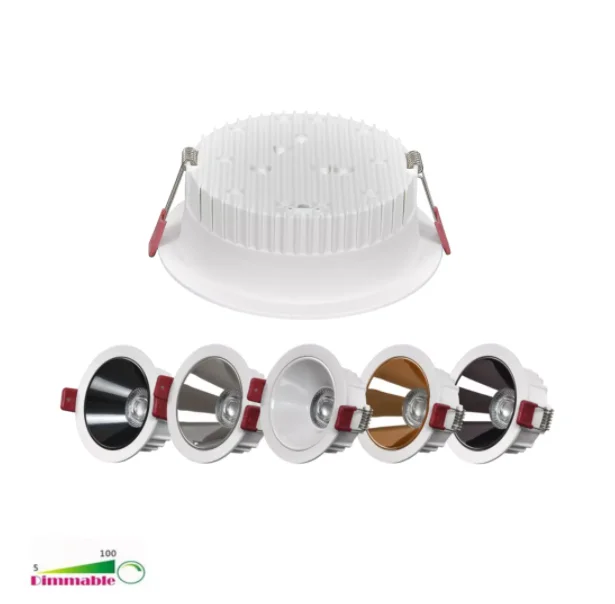 

Anti-Glare LED COB Spotlight 5W 7W 9W Dimmable White Recessed Down Light Round 12W 15W 18W 25W Ceiling Lamp Indoor Lighting