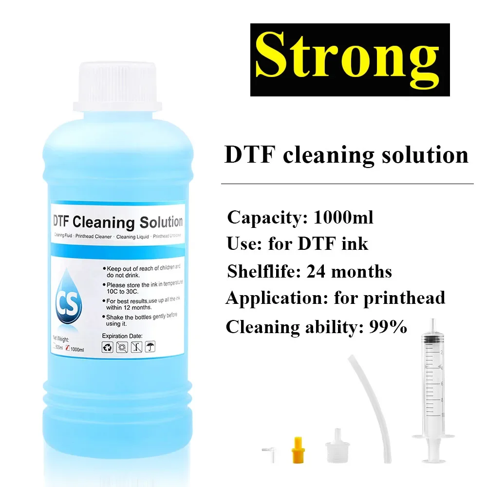 Inkjet Printer Cleaning Kit Printer Cleaner Blue 1000ml DTF Ink Cleaning Solution For Epson DX4 DX5 DX7 L1800 L805 L800 1390 I3200
