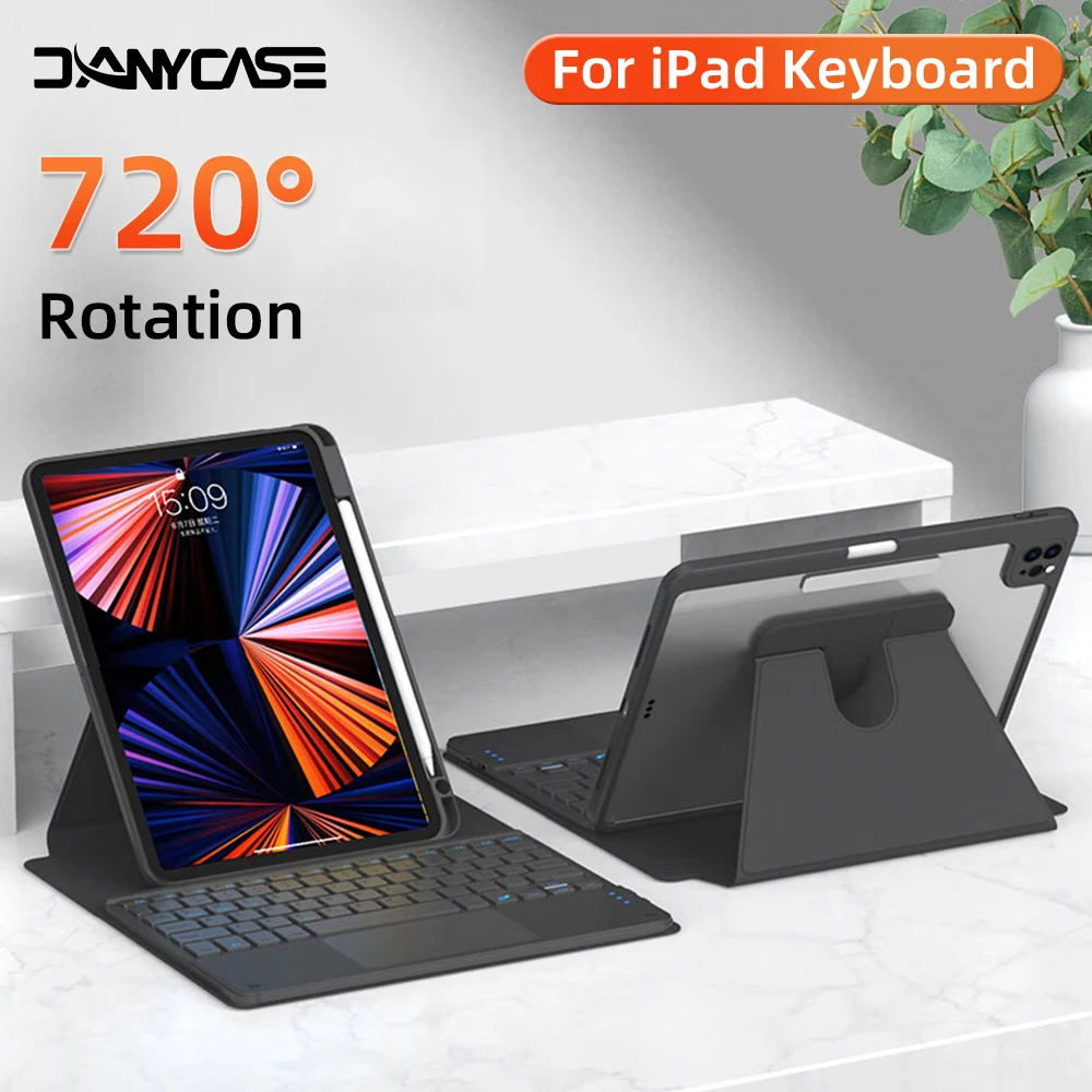 Capa de Teclado Magnético para Ipad Tampa Transparente com Mouse Ipad Pro 11 Air 10.9 10th 10.5 10.2 7th Generation