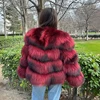 Natural Racoon Fur Coats Round Collar Genuine Fur Coat Cropped Raccoon Fur Coat Winter Women Best Selling Real Fur Coat 3