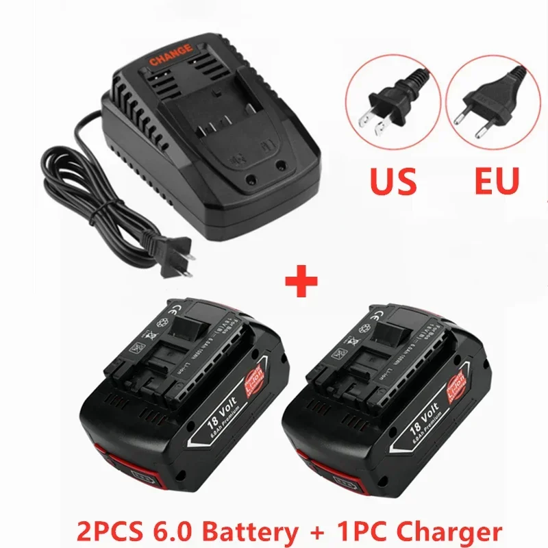 

18V 6000mAh Rechargeable lithium ion Battery For Bosch 18v 6.0Ah Backup Battery Portable Replacement BAT609, BAT609G, BAT611