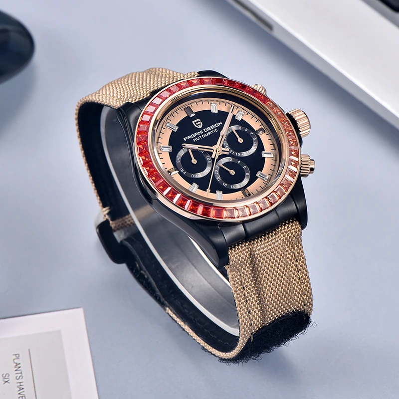 PAGANI DESIGN Top Luxury Rainbow Lap Mens Mechanical Watches Automatic Chronograph Watch For Men Sapphire Glass 100M Waterproof