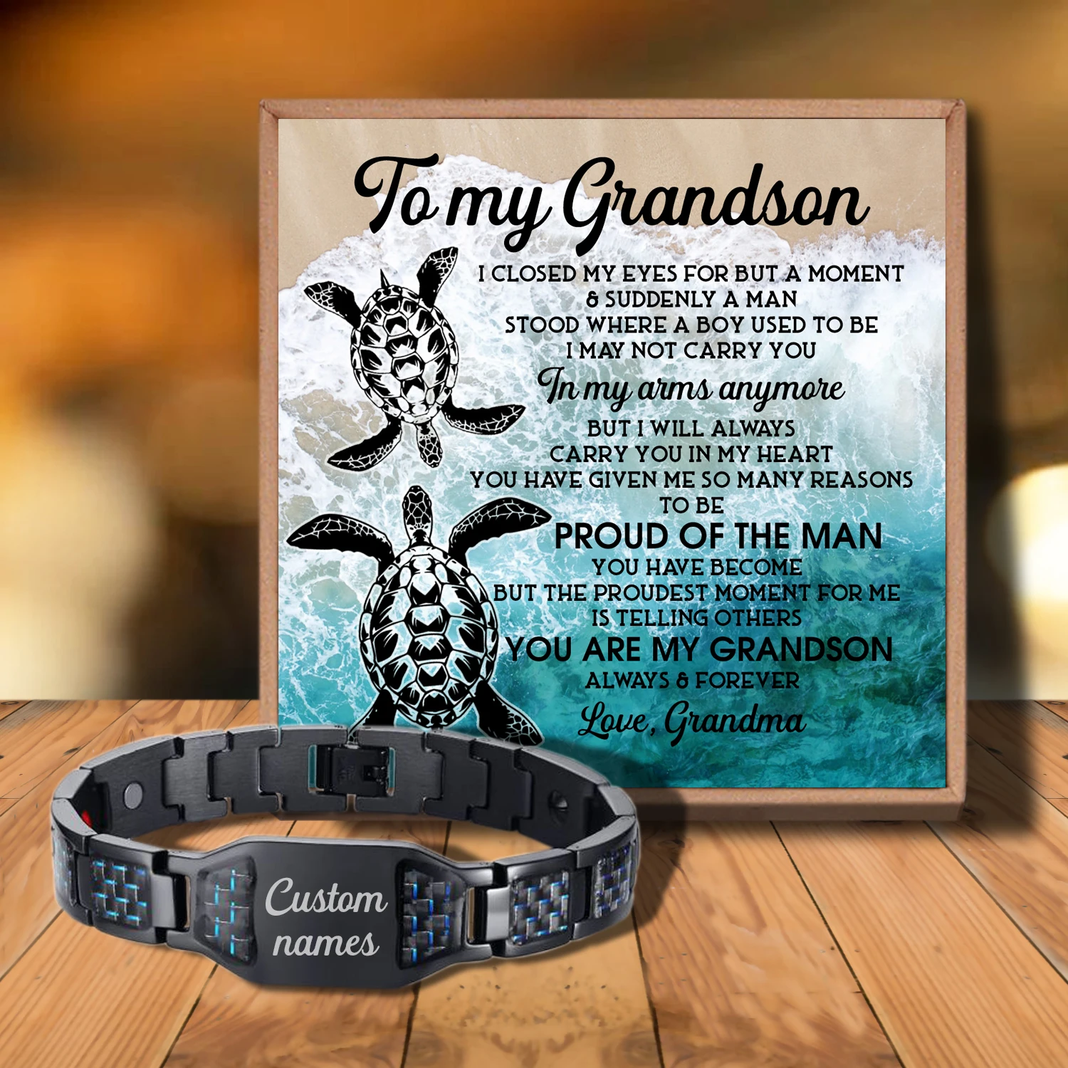 Pulsera Regalo Para Hijo - Cuerda Con Mensaje 'To My Son'