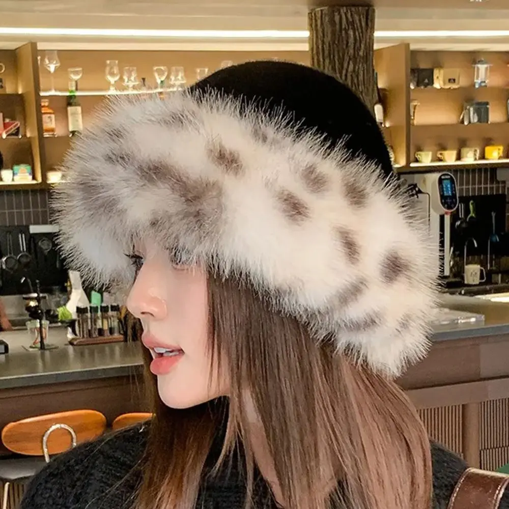 Fashion Windproof Fisherman Hat Keep Warm Thick Furry Faux Fur Bucket Hat Winter Panama Basin Cap Winter