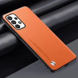 Premium PU Leather Shockproof Phone Case - Full Protection Luxury Back Cover - Samsung A33 5G (Orange)