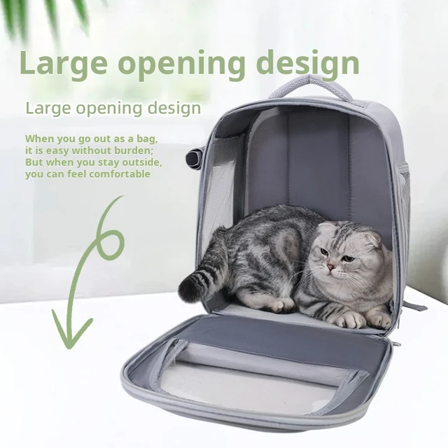 Cat Backpack Outing School Bag Backpack Pet Bag Cat Travel Dog Cat Supplies Transparent Window Large Capacity Portable Cat Bag 2