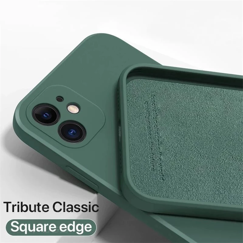 Coque Silicone Antichoc Pour IPhone - Modèles 13/12 Mini/14/11 Pro Max/SE - Noir