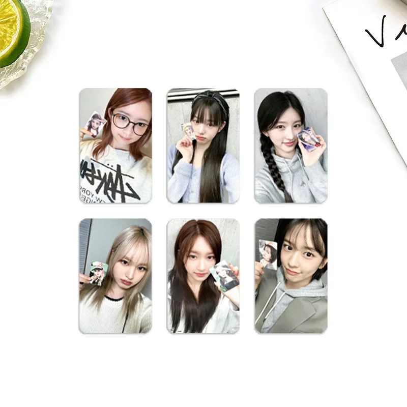 

6Pcs KPOP IVE Photocards Cartoon Double-Sided LOMO Cards Yujin Gaeul Wonyoung LIZ Rei Leeseo Selfie Postcard Fans Collection