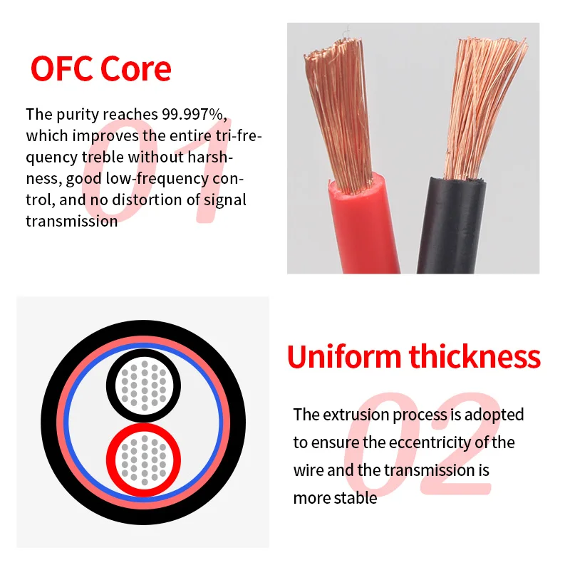 HiFi Speaker Wire 4N OFC Copper Bulk Audio Cable DIY Amplifier Decoder Home Theater Interconnect Line