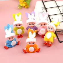 

Super Cute Mini Easter Doll 9CM/11CM Easter Elf Doll Baby Elves Doll Movable Arm Leg Doll Easter Rabbit Doll For Children Kids