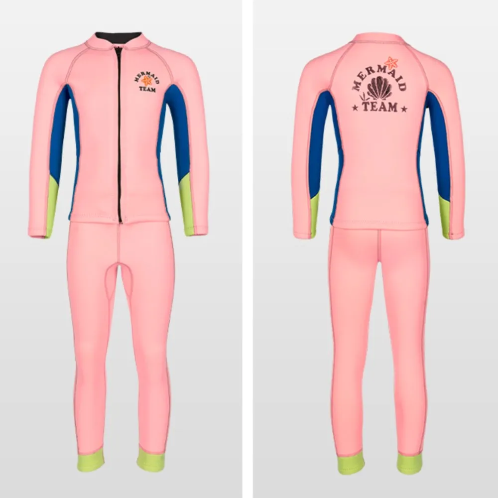 Kids Wetsuit Surf Suits For Girls Toddlers 2.5mm Neoprene Swimsuits Top Pants Wet Suits Jacket Sun Protective Rash Guards