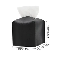 Decorative Square Tissue Box PU Leather Tissue Holder Facial Paper Organizer for Bathroom Modern Tissue Box Holder Kitchen 2