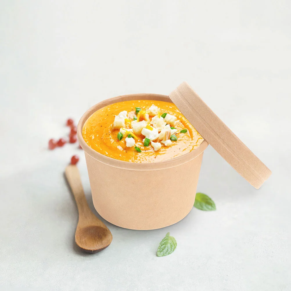 Disposable Paper Cups Soup Bowls Containers Ice Cream Yogurt