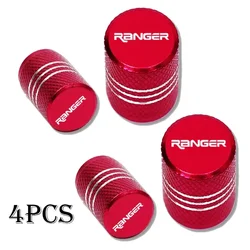 Set of 4 Waterproof Automotive Tire Valve Stem Caps with Badges - Premium Wheel and Tire Accessories (Ranger - 12)