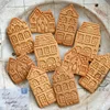 3D Christmas Gingerbread House Cookie Cutters Set Handmade Nordic Cottage Biscuit Stamp Fondant Embosser Cake Decorating Tools 5
