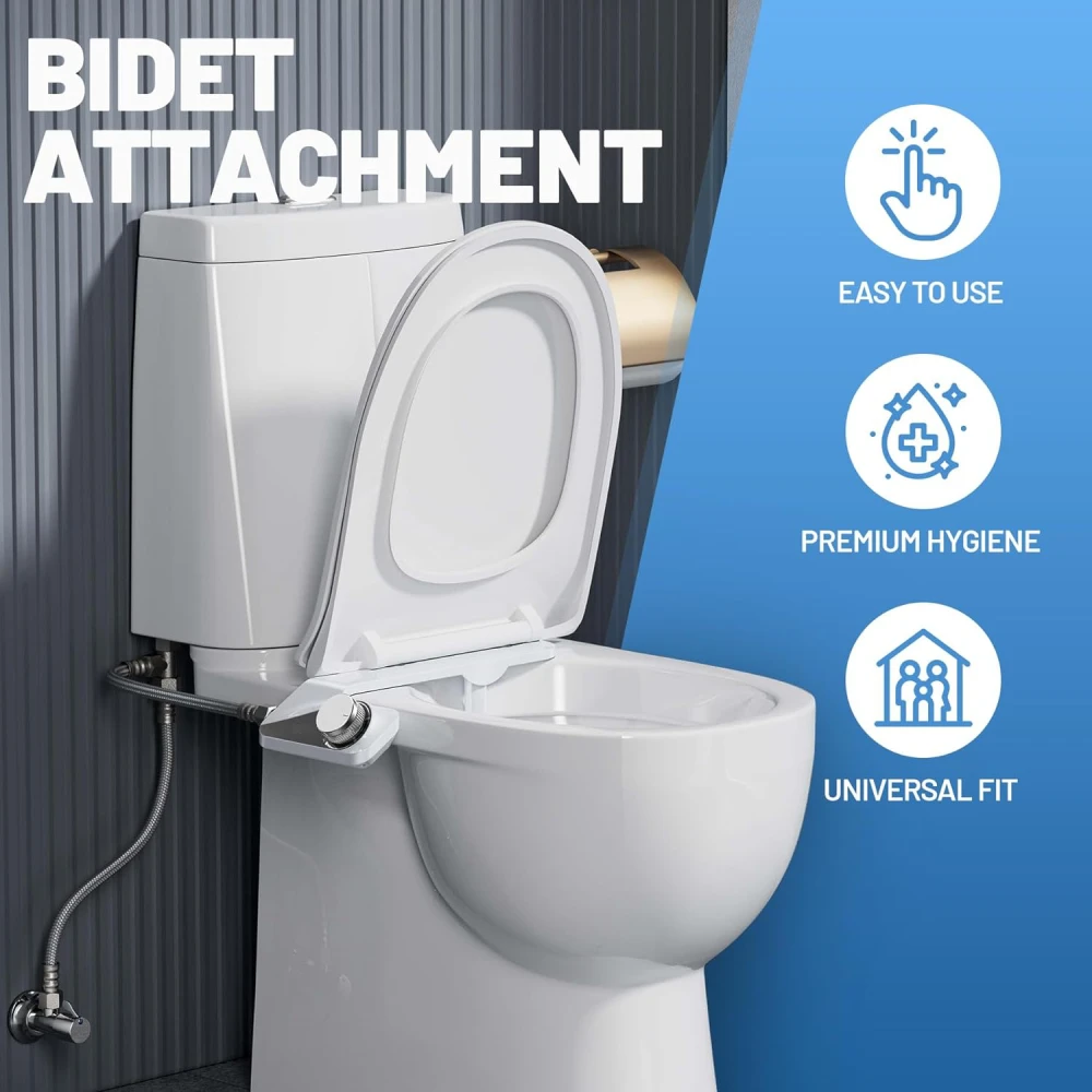 Description Picture 3 of itemBidet Attachment for Toilet Ultra-Slim Self Cleaning Fresh Cold Water Sprayer Bidets for Existing Toilets with Pressure Controls