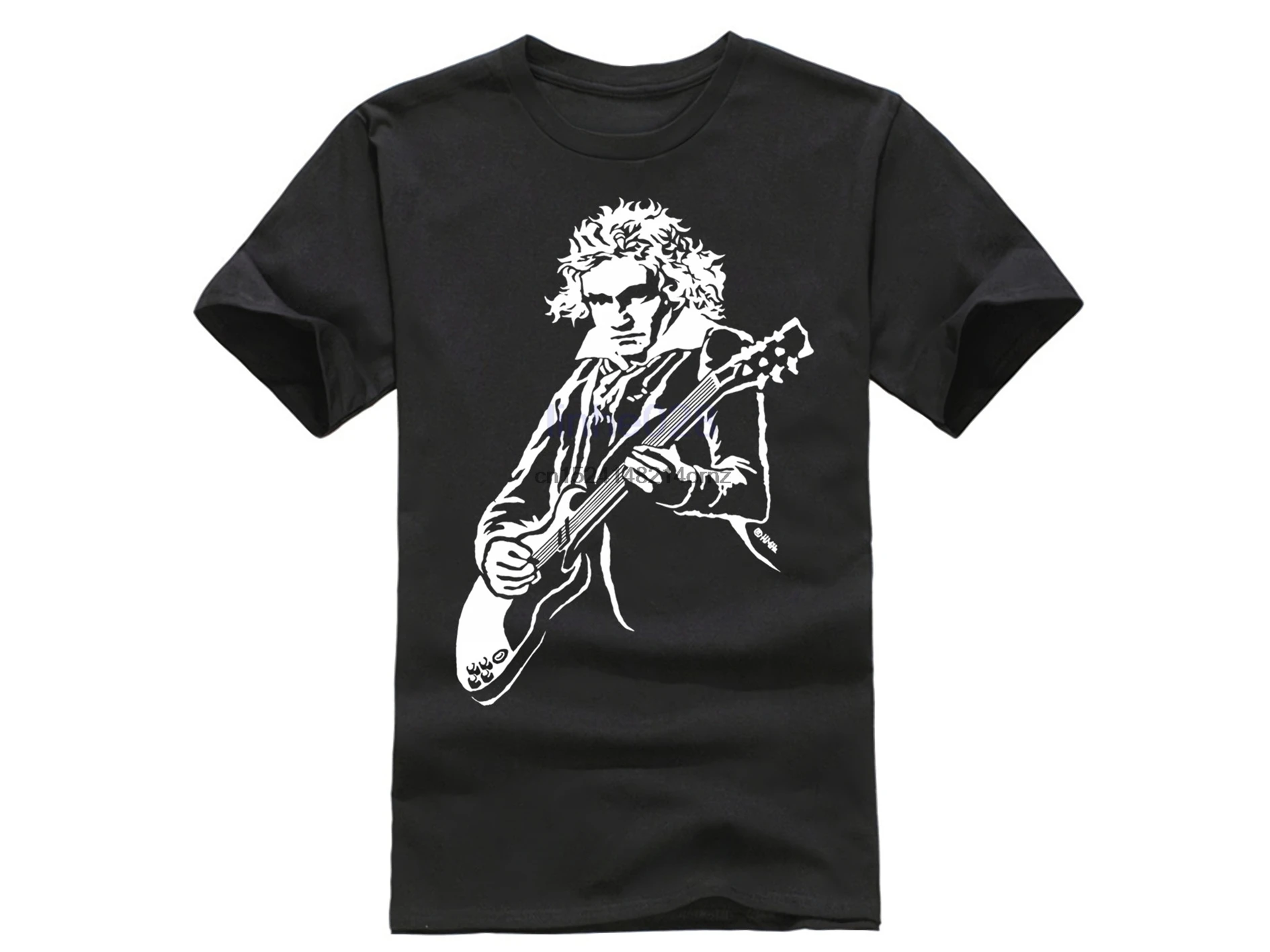 Битовен рок! Повседневная модная удобная универсальная мужская и женская футболка с принтом и круглым вырезом в стиле хип-хоп
