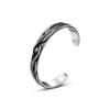 Fashion Retro Personality Eagle Bracelets Punk Trend 316L Stainless Steel Feather Open Bracelet for Men Women Jewelry Wholesale 6