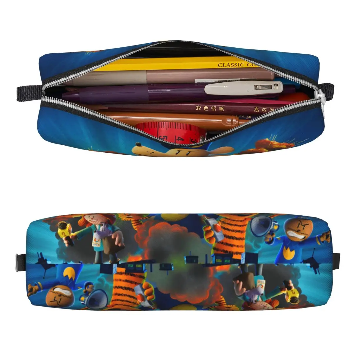 Dog Man Cartoon Pencil Cases Fun Pen Box Bag Kids Large Storage Office Cosmetic Pencilcases