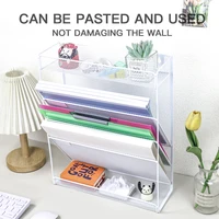 Wall-mounted file organizer Office mesh wall file holder Magazine paper holder with category name tag 1