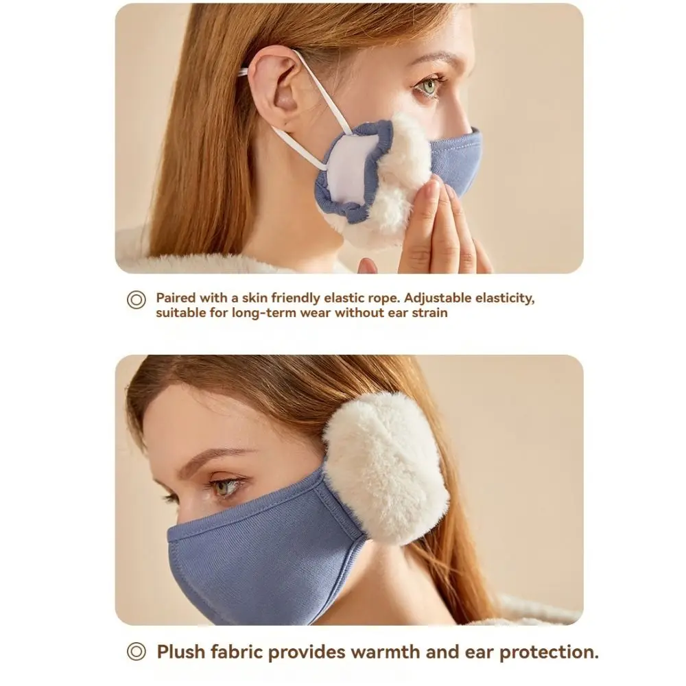 Women Winter Warm Cold-proof Earmuffs Windproof Mouth Cover Female Outdoor Mask Cycling Ear Warmer warm earmuffs
