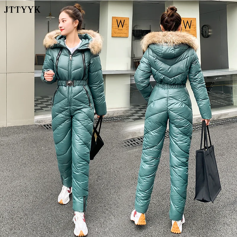 Neve-uma-pe-a-para-as-mulheres-macac-o-de-esqui-roupas-de-inverno ...