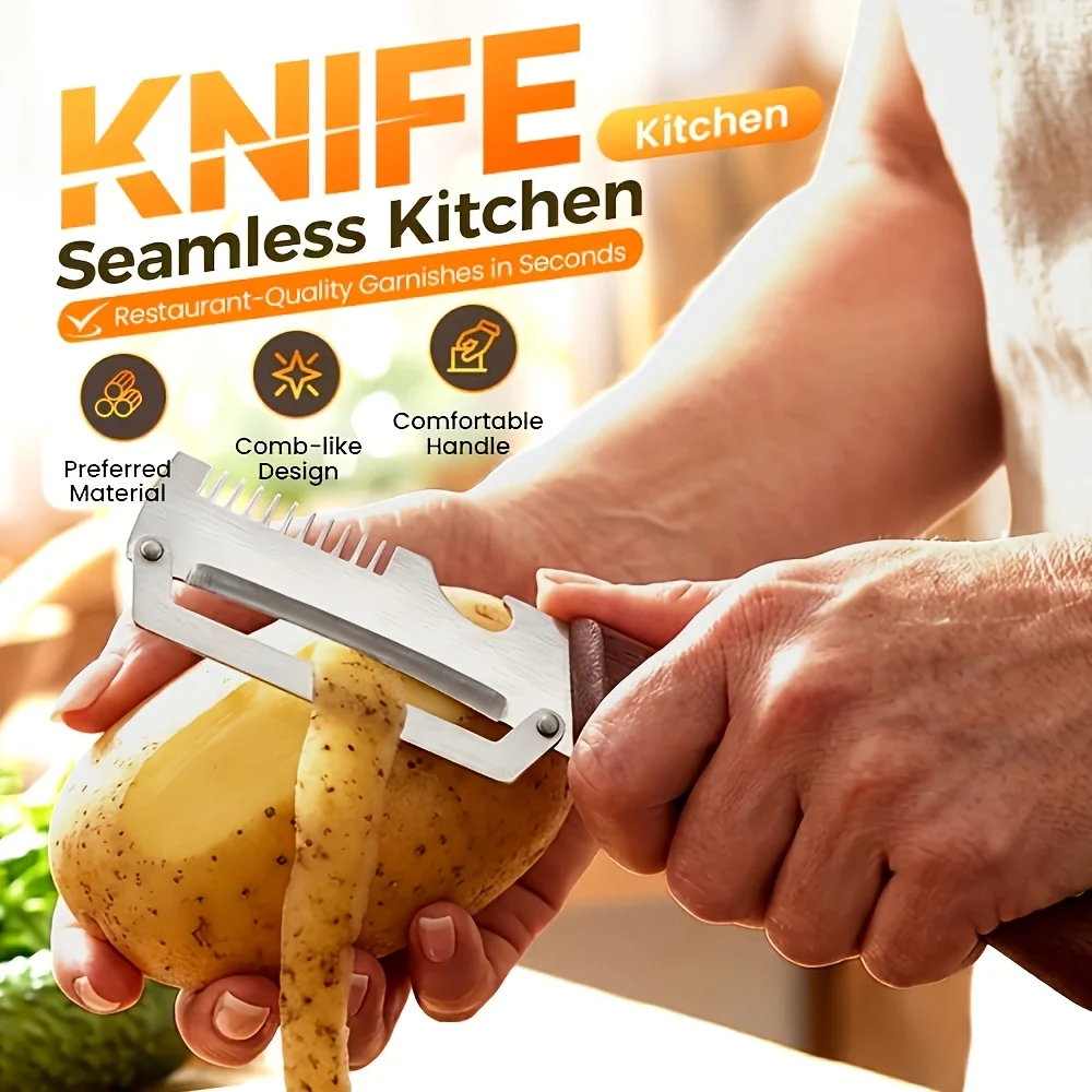 Multifunctional 3-in-1 Stainless Steel Peeler Vegetable Fruit Slicer Shredder with Bottle Opener Kitchen Tool for Peeling 4