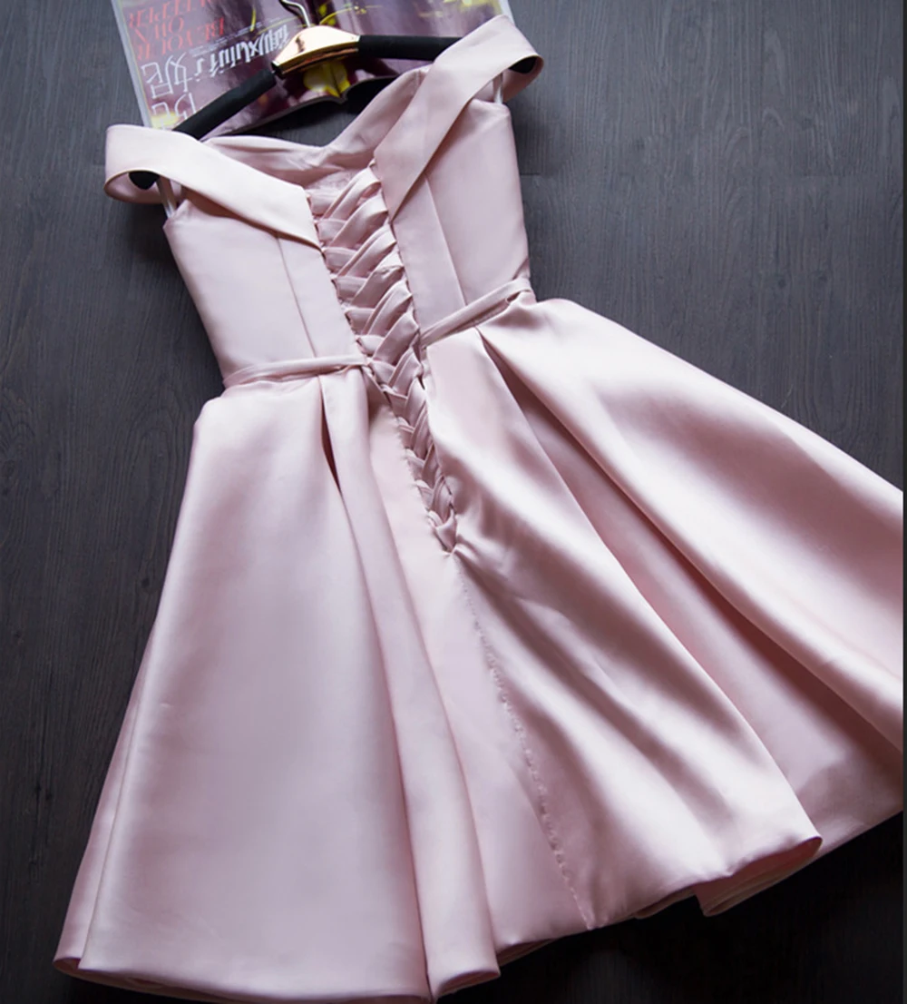 A-Line Cocktail Dresses Formal Occasion Dress Homecoming Party Dress Off The Shoulder Satin Short Evening Party Gowns evening dresses cocktail dress