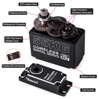 9imod 55kg Waterproof Servo IP67 180/270 Magnetic Sensor High Torque Coreless Digital Servo Full Metal Gear for 1/8 1/10 RC Cars - Image 4