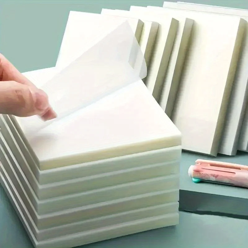 Note adesive trasparenti, carta memo minimalista scrivibile, può essere utilizzata per appunti multipli, 50 fogli