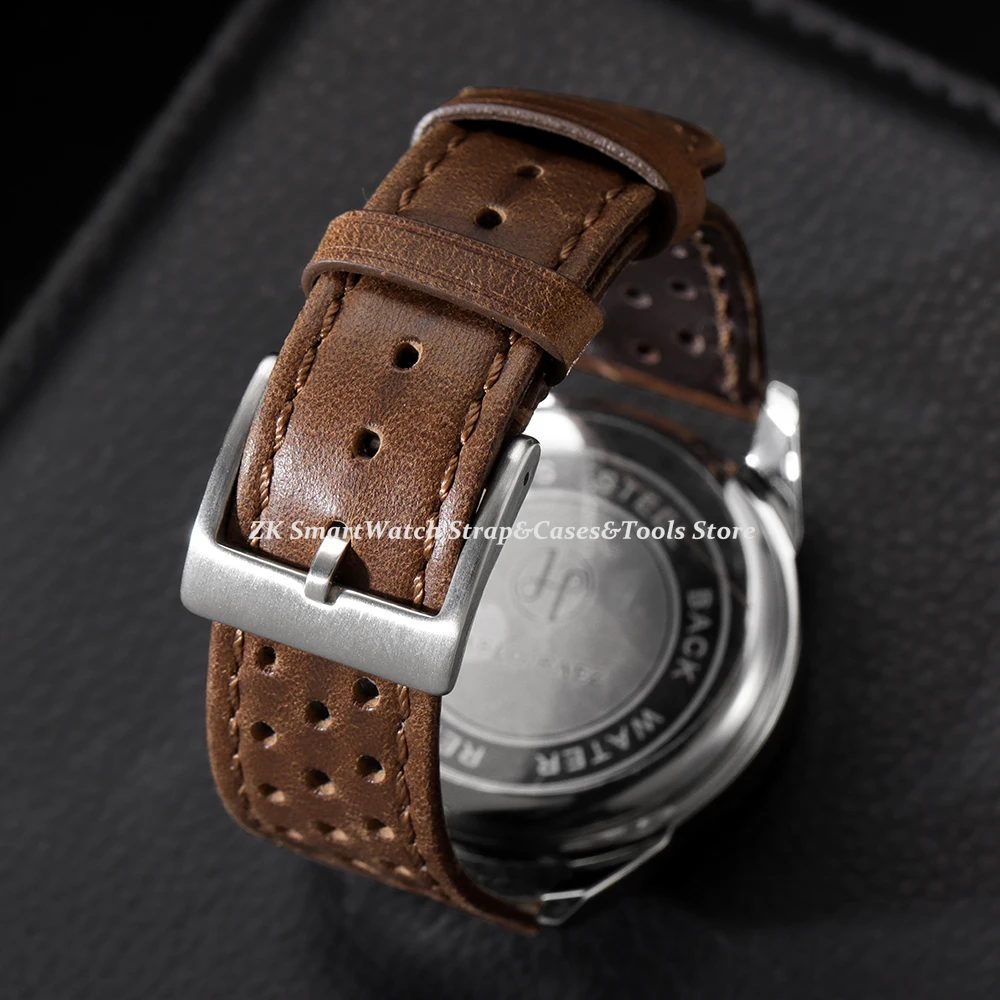 Genuine Cowhide Leather Strap - Soft Breathable Retro Wristband