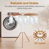 Portable Teak Tripod Clothes Drying Rack, Foldable Space & Saving Design, Versatile Laundry with 16 Waterproof Wood Rods 3