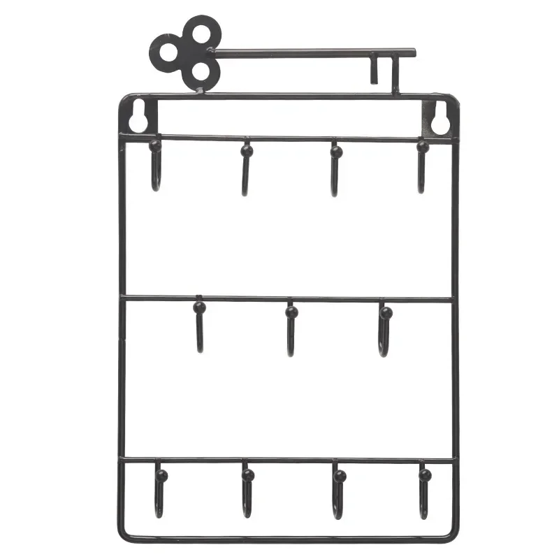 Modern Style Iron Wall Mounted 11 Hangers Hooks Key Holder Coat Hat Storage Rack Practical Cloth / Keys Hooks 5