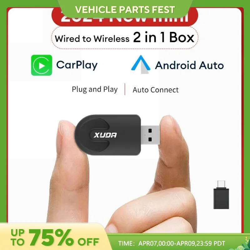 XUDA NEW Wireless CarPlay Android Auto Wireless Adapter Smart Mini Box Plug And Play WiFi Fast