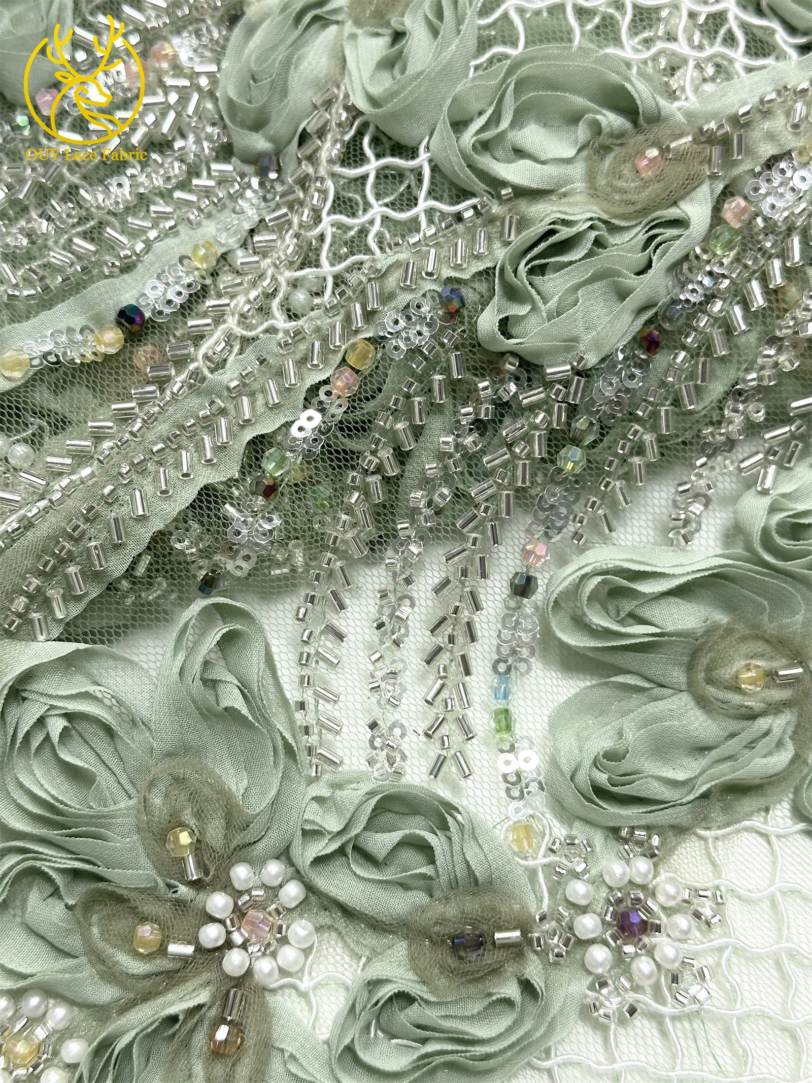 3D Weinrote Modische Afrikanische Perlen-Spitzenstoffe 5 Yards Luxuriöse Französische Nigerianische Pailletten-Spitze für Damen Party Abendkleid Nähen – Detail 17