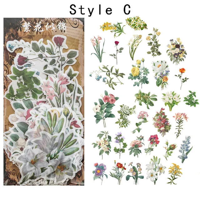 Mr.paper 10 Designs 60 Pcs/bag Vintage Retro Style A Past Series Creative Hand Account Decoration Collage DIY Material Stickers C